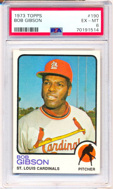 1973 Topps #190 Bob Gibson PSA 6 - Just Graded! New Case!