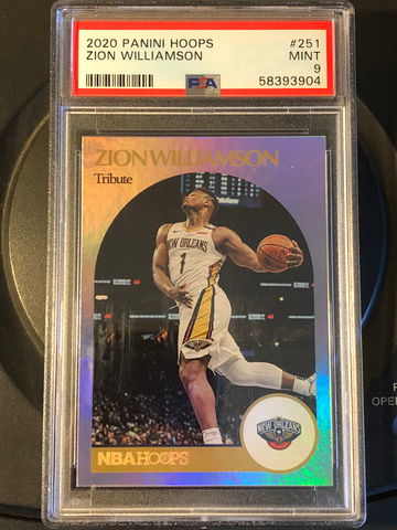 2020-21 Zion Williamson Panini NBA Hoops Tribute 251 PSA 9 