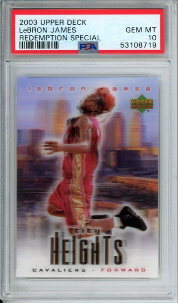 LEBRON JAMES 2003 Upper Deck City Heights PSA 10 GEM MINT ROOKIE Card Cavaliers LA Lakers