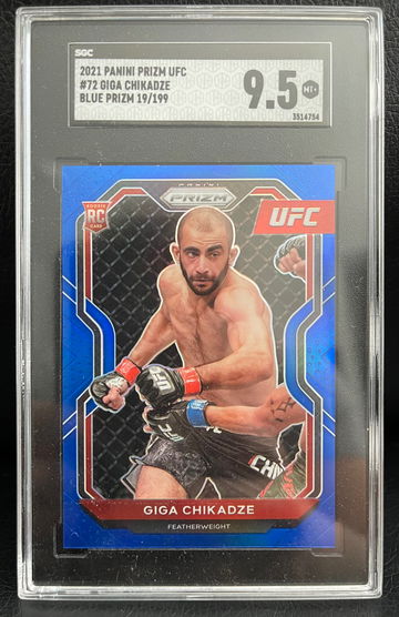 2021 UFC prizm Giga Chikadze blue refractor