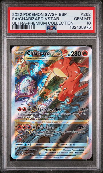 2022 Pokemon Sword and Shield Black Star Promo Ultra Premium Collection Charizard Vstar #SWSH262 PSA 10