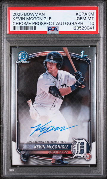 2025 Bowman Chrome Prospect Autograph Kevin Mcgonigle #CPA-KM PSA 10