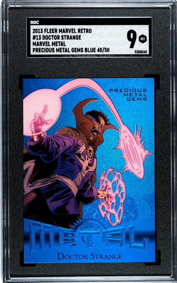 2013 Fleer Marvel Metal Retro Doctor #13 Blue Precious Metal Gems (PMG) 40/50 SGC  9