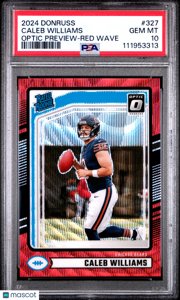 2024 Panini Donruss Caleb Williams #327 Optic Preview Red Wave PSA 10