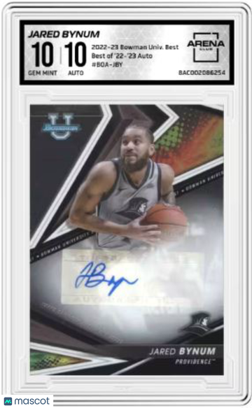 2023 2022-23 Bowman University Best Jared Bynum #BOA-JBY Best of 22-23 Auto Arena Club 10 Auto 10