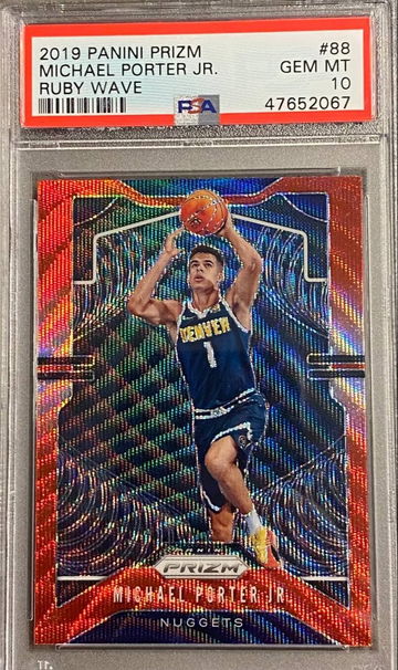 2019 Panini Prizm MICHAEL PORTER JR. RUBY WAVE PSA 10 GEM MINT #88