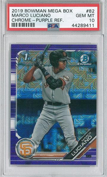 2019 Bowman Marco Luciano #82 Purple Refractor /250 PSA 10 Giants