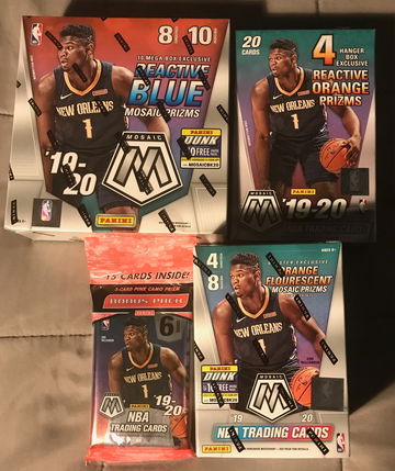2019-20 Panini Mosaic Lot (1) Each Mega Box Hanger Blaster Cello Pack Basketball