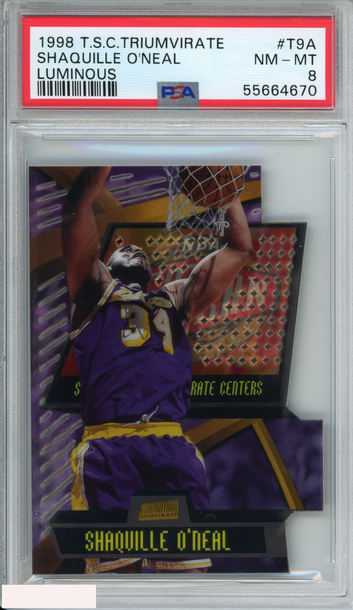 1998 STADIUM CLUB TRIUMVIRATE SHAQUILLE O NEAL #T9A LUMINOUS PSA 8 NM-MT