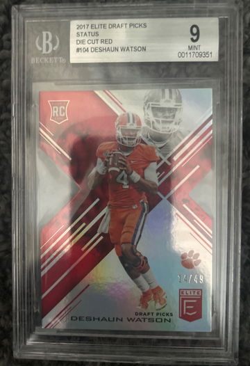 2017 Elite Draft Picks Status Deshaun Watson RC #104 /49 BGS 9