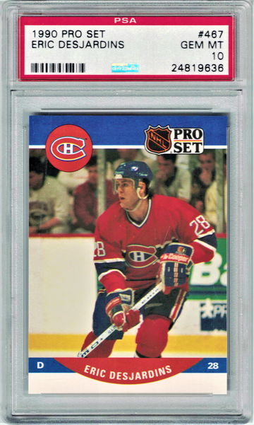 1990 Pro Set #467 Eric Desjardins RC PSA10 Gem_mint