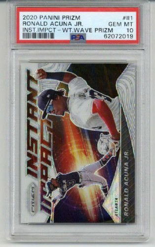 2020 PANINI PRIZM INSTANT IMPACT WHITE WAVE #II1 RONALD ACUNA JR PSA 10 LOW POP