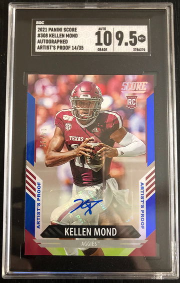 2021 Panini Score Artist’s Proof Kellen Mond Auto /35 SGC 9.5 Mint