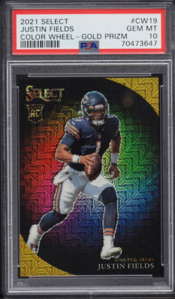 2021 Select Justin Fields Gold Prizm #CW19 RC PSA 10 #2/10