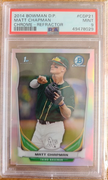 2014 Bowman Draft Chrome Refractor Matt Chapman PSA 9