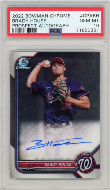 2022 Bowman Chrome Prospect Auto Brady House #CPA-BH PSA 10 GEM MINT Nationals