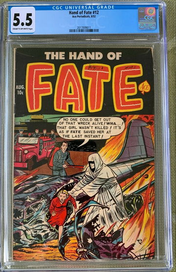 Hand of Fate #12 (1952) CGC 5.5 -- Golden Age horror; Ace Periodicals