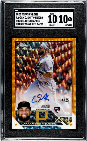 2023 Topps Chrome #RA-CSN Canaan Smith-Njigba Orange Wave Refractor /25 SGC 10