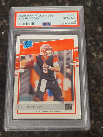 2020 Panini Donruss Rated Rookie RC Joe Burrow #301 PSA 10 Gem MT
