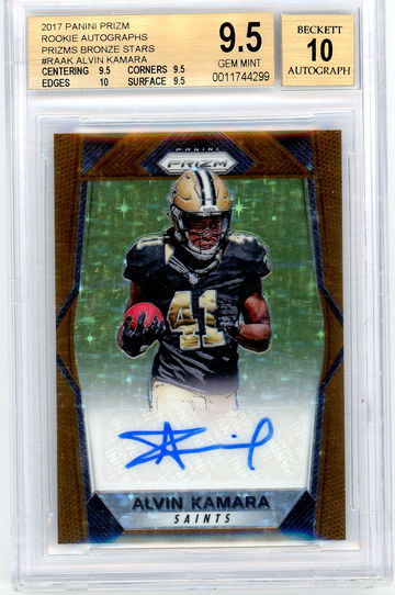 Alvin Kamara 2017 Panini Prizm Bronze Stars Rookie RC SSP Auto BGS 9.5/10