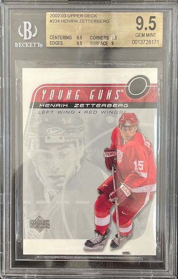Henrik Zetterberg 2002-03 Upper Deck #234 Young Guns SSP RC Rookie BGS 9.5 Gem Mint