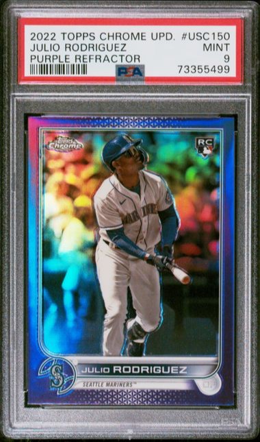 PSA 9 2022 Topps Update Chrome Julio Rodriguez Purple