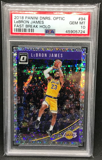 LeBron James 2018 Optic Fast Break Disco Holo PSA 10