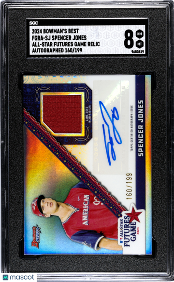 2024 Bowman's Best Spencer Jones #FGRA-SJ All Star Futures Game Relic Autograph SGC 8