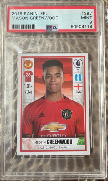 2019 Panini EPL Mason Greenwood RC PSA 9