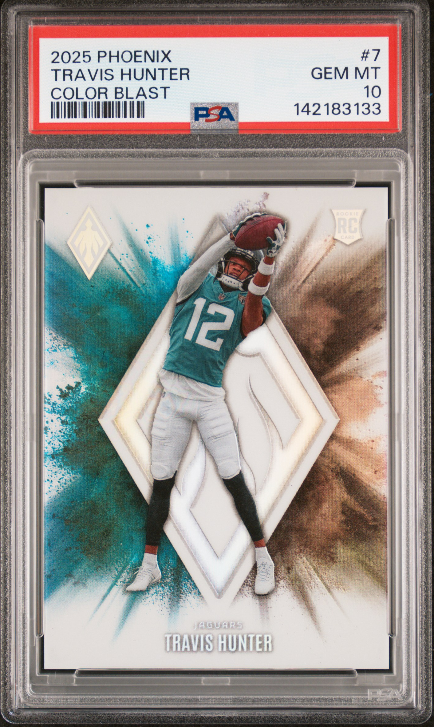 2025 Panini Phoenix Color Blast Travis Hunter #7 PSA 10
