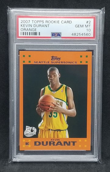 2007-08 Kevin Durant #2 Topps Orange Rc PSA 10 (Pop 33)