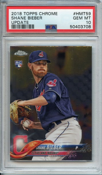 Shane Bieber Topps Chrome Update Rookie PSA 10 NEP 708