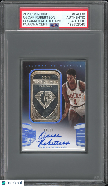 2021 Panini Eminence Logoman Autographs Oscar Robertson #LAORB /10 PSA A Auto 10