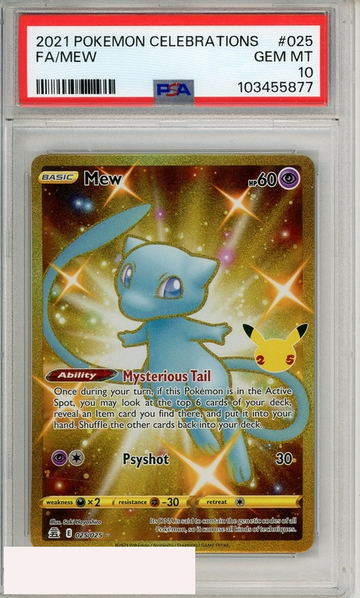 2021 POKEMON CELEBRATIONS FA MEW #025 PSA 10 GEM MT
