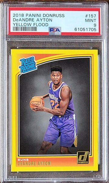 2018 SP DeANDRE AYTON Panini Donruss YELLOW FLOOD Rated Rookie PSA 9 POP 7 #157