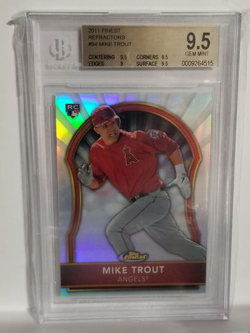 Mike Trout 2011 Topps Finest Refractors BGS 9.5