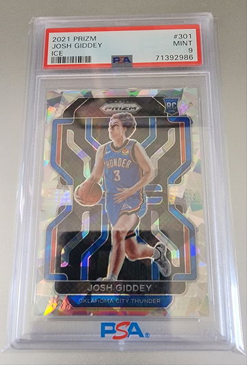 2021 Prizm #301 Josh Giddey Rookie RC Ice Prizm PSA 9