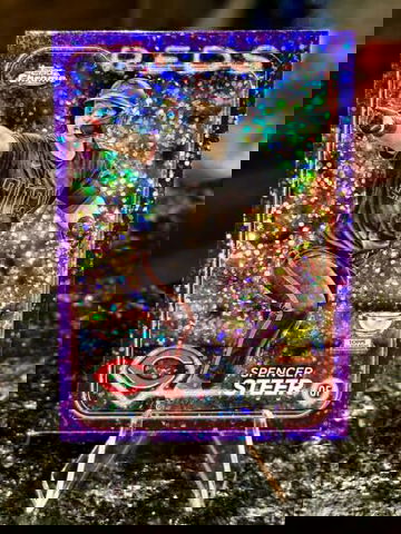 2024 Topps Chrome SPENCER STEER #/299 Purple Speckle Refractor Cincinnati Reds