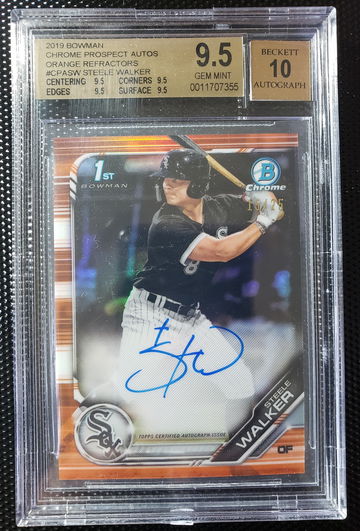 2019 Bowman Steele Walker Orange Refractor BGS 9.5/10 True