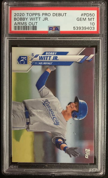 2020 Topps Pro Debut Bobby Witt JR. Arms Out SP PSA 10