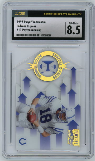 PEYTON MANNING 1998 Playoff Momentum Endzone X-Press Rc #11 CSG 8.5