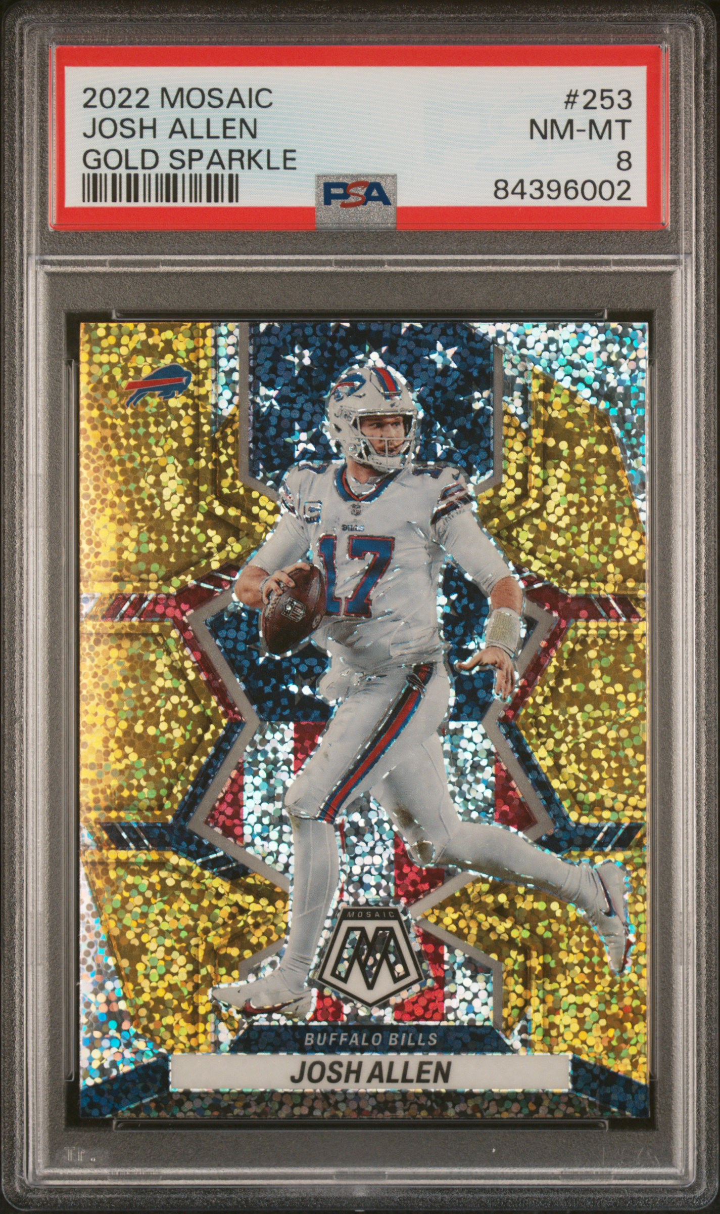 2022 Mosaic Josh Allen Gold Sparkle National Pride - PSA 8