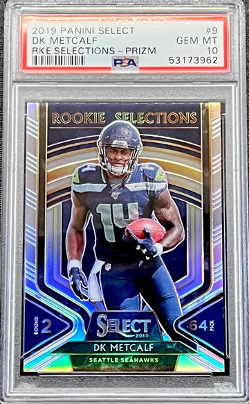 2019 DK Metcalf Panini Select RKE. Selections Prizm #9 PSA 10 GEM MT