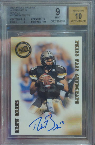 2001 Press Pass SE Autographs Bronze Drew Brees #7