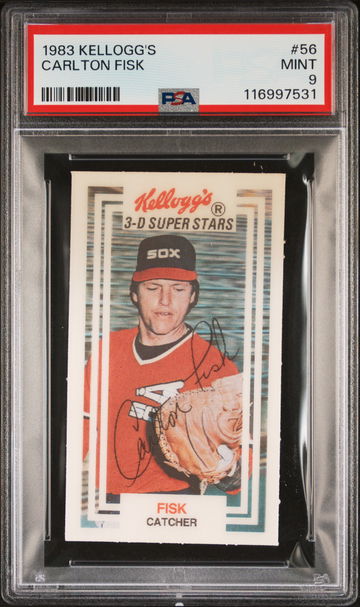 1983 Kellogg's 3-D Super Stars Carlton Fisk #56 PSA 9