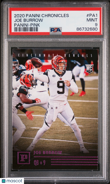 2020 Panini Chronicles #PA1 Joe Burrow - Panini Pink Rookie | PSA 9