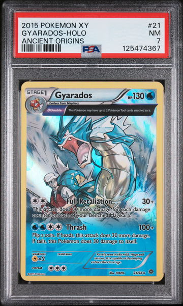 2015 Pokemon XY Ancient Origins Holo Gyarados #21 PSA 7