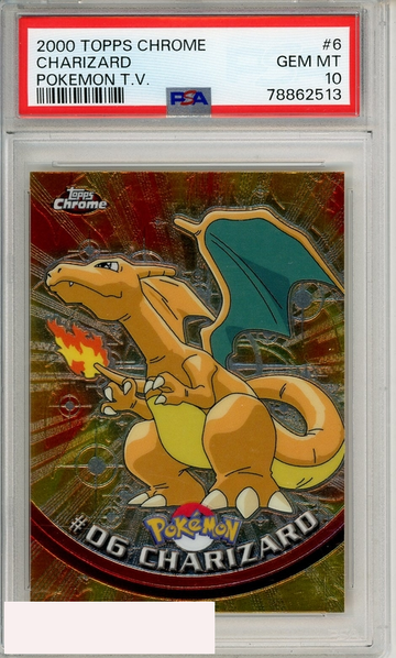 2000 TOPPS CHROME POKEMON T V CHARIZARD #6  PSA 10 GEM MT