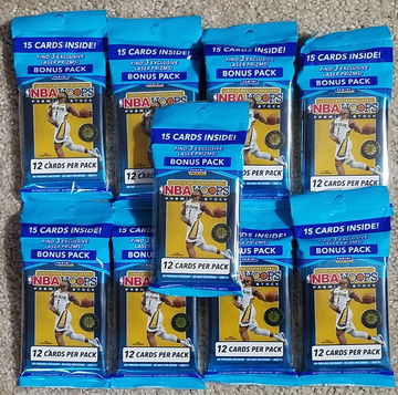 (9) 2019-2020 NBA HOOPS PREMIUM STOCK CELLO BONUS PACK 