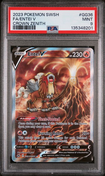 2023 Pokemon Sword and Shield Crown Zenith Entei V #GG36 PSA 9